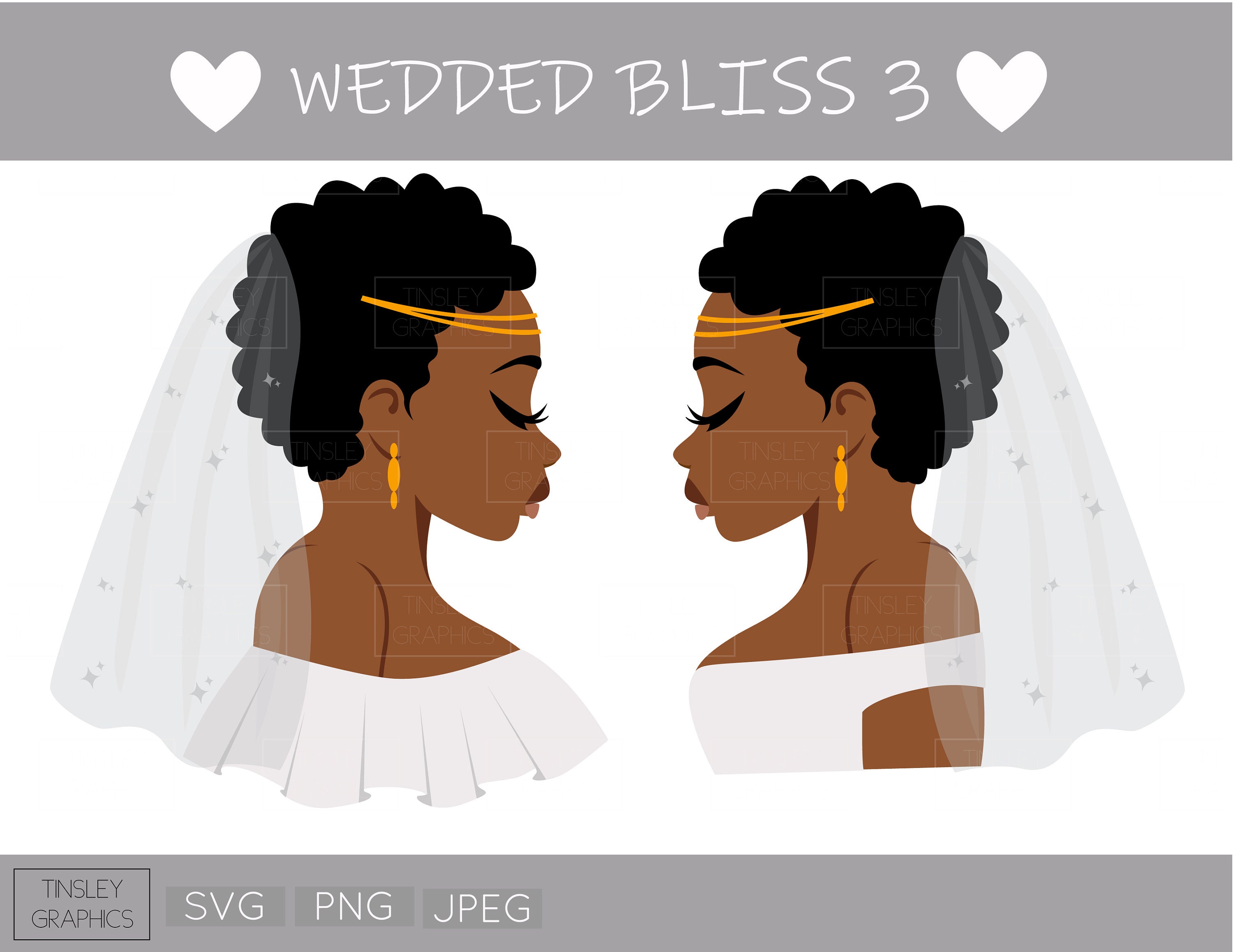 African American Bride Svg Bridal Png 