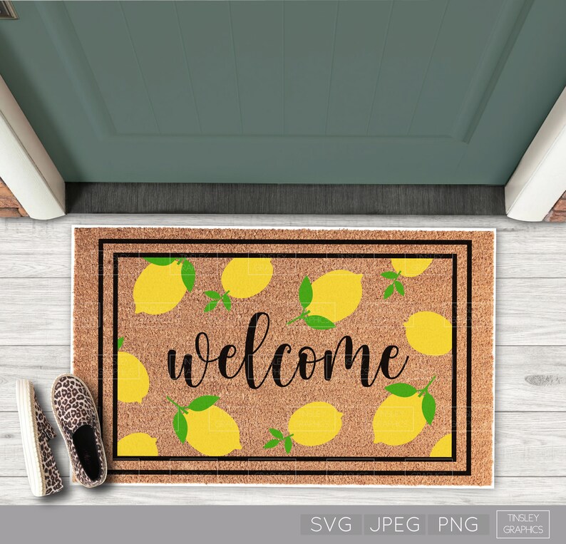 LEMON DOORMAT // Door Mat Svg Door Mat Design Home Svg Home Etsy