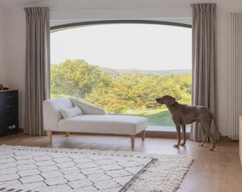 Custom Upholstered Chaise Lounge, Bespoke Curved Daybed, Modern Furniture, Made to Measure