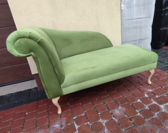 Chaise longue Stylish ON STOCK pale green velvet  material FAST Delivery