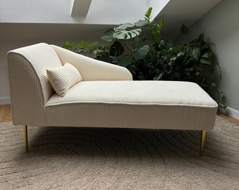 Chaise longue Modern Custom Made Sofa Recamiere Divan Bench corduroy material various colores