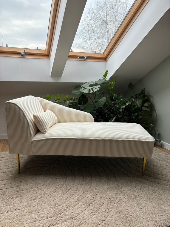 Chaise longue Modernes Sofa nach MaB Recamiere Divan Bench Cord Stoff verschiedene Farben Etsy