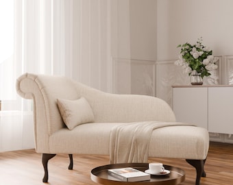 Chaise longue Sofa Stylish Moder Custom Made Upholstery fabric imitating linen