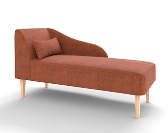 Custom-Made Corduroy Chaise Lounge | Wide Color Selection + Free Cushion