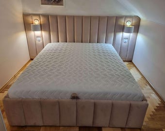 Luxury Upholstered Wall Panels Custom Bed Headboard Panels – Soft Padded Decorative Panels for Bedrooms, Hotels, Stylish Interiors