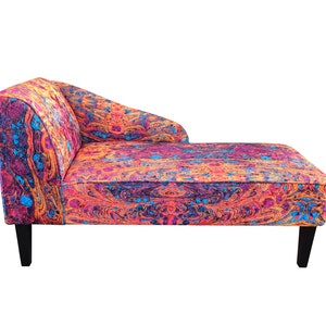 Chaise longue Divano moderno Panca LAVA in velluto schiacciato Realizzato su misura