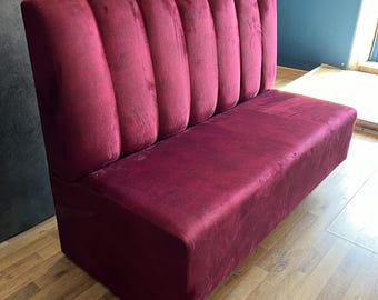 Banquette op maat gemaakte bank kraam zitplaatsen - café, keuken, bar keuken zithoek serre meubilair thuisbar "Diepe putten uit het materiaal"