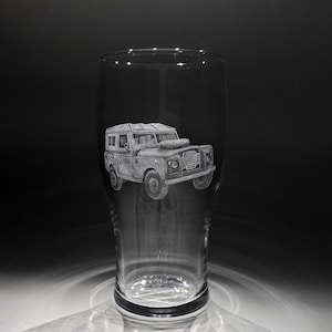 Landrover Pint Glass - Engraved Glass - Series 2 Landrover - Personalised Pint Glass - Landrover Beer Glass - Wine Glass - Gin - Tankard