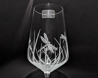 Verre à vin libellule gravé à la main - verre libellule - libellules - cadeau libellule - cadeau pour amoureux de la nature - verre à gin - verre à prosecco - bière