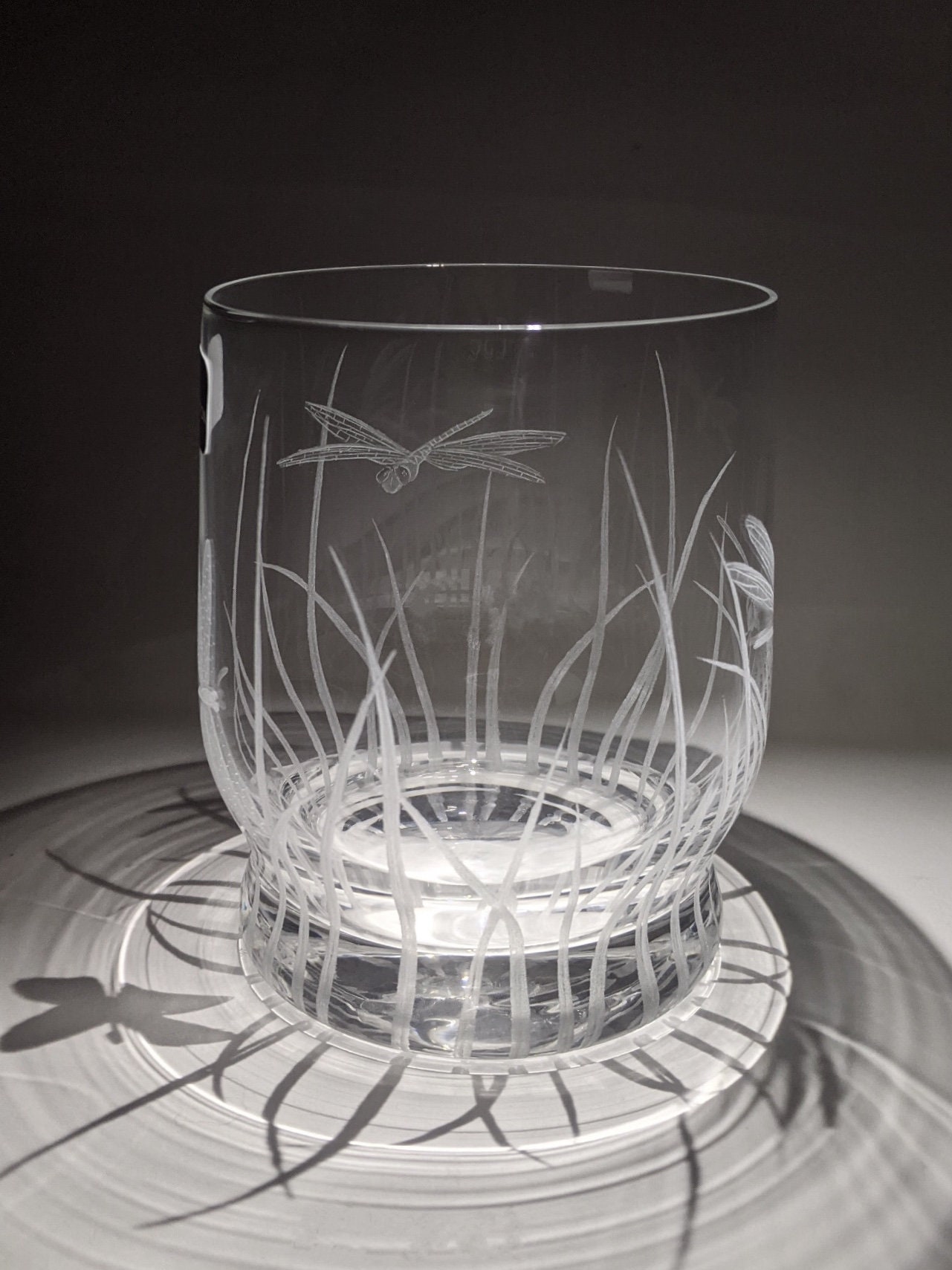 Dragonfly Whisky Glass Dragonfly Glass Dragonfly and Reeds Etsy