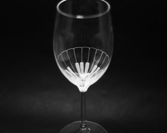 Verre à vin pour piano - Piano personnalisé pour musicien - Cadeaux pianiste - Cadeau musique - Cadeau professeur de musique - Art musical