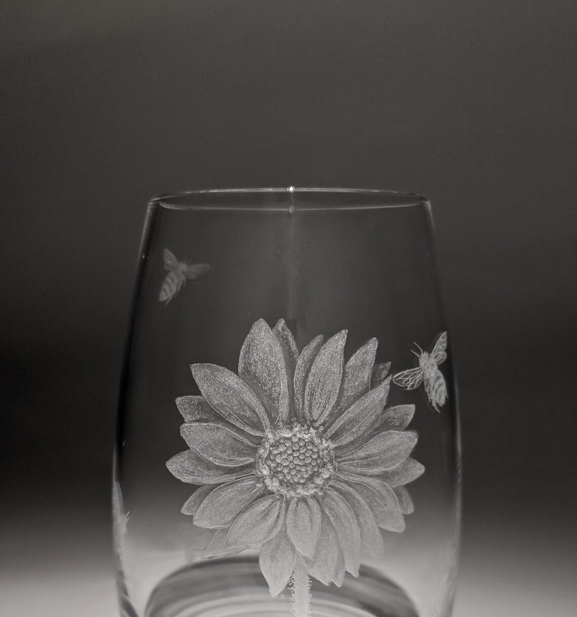Sunflower Engraving Dartington Crystal Vase Hand Engraved Etsy