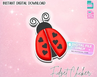 Ladybug Double Fidget Clicker STL & 3MF 3D Print File - Keychain