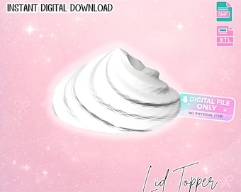 Whipped Topping Lid Topper V3 – Cup Topper 3D Print File (STL & 3MF Digital Download)