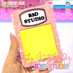 Notitieboekhouder met bewerkbare samenstelling STL: Girly Desk Organizer (digitale download)