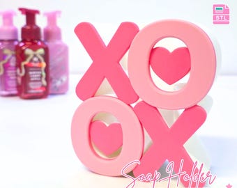 XO Hugs and Kisses Soap Holder: 3D Print STL & 3MF File (Digital Download)