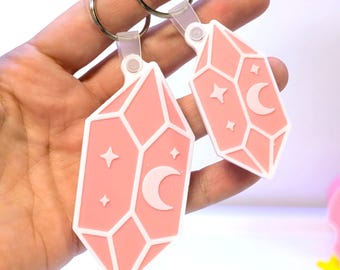 Crystal Theme NFC Keychain 3D Print File – Layered Charm (Digital Download)
