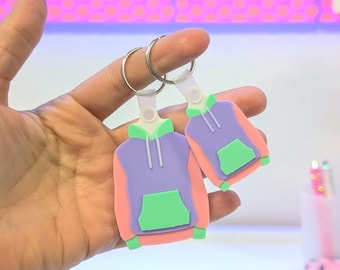 Porte-clés NFC à capuche imprimable en 3D : étiquette de vêtement streetwear (téléchargement numérique 3MF +