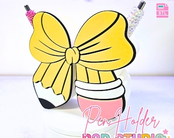 Bow Pencil Pen Holder: 3D Print STL & 3MF File (Digital Download)