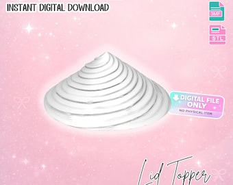 Whipped Topping Lid Topper – Cup Topper 3D Print File (STL & 3MF Digital Download)