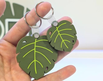 Monstera Leaf NFC Keychain: Tropical Plant 3D Print (Digital Download)
