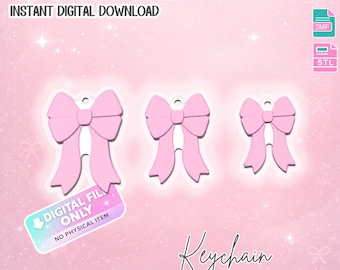 Coquette Bow NFC Keychain STL/3MF Digital File Download