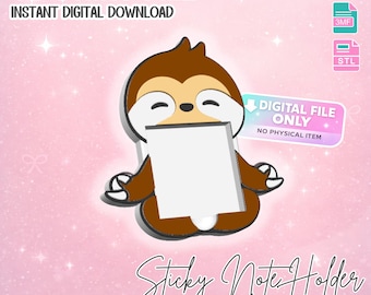 Sloth Sticky Note Holder STL – 3D Printable Desk Organizer (Digital Download)