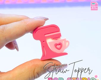 Arquivo de impressão 3D para Mixer Straw Topper (download digital STL e 3MF) tamanhos 8 mm + 10 mm