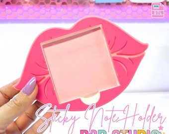 Lips Sticky Note Holder STL + 3MF File: Girly 3D Printable Organizer (Digital Download)