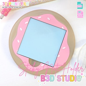 Donut Sticky Note Holder STL 3MF – Cute Desk Organizer 3D Print – Office Decor – Sweet Treat Stationery Gift – Digital File