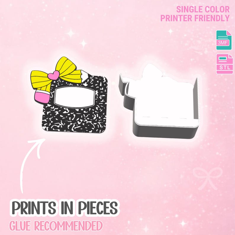 Editable Pencil Bow Pen Holder: 3D Print STL & 3MF File (Digital Download) image 5