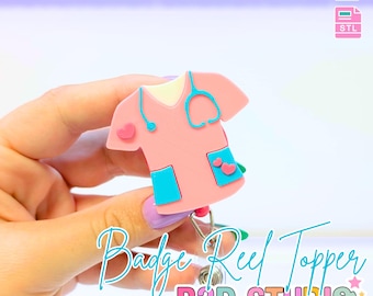 スクラブトップ（フラットバック）トッパーの3Dプリントファイル（STLおよび3MFデジタルダウンロード）