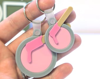 Llavero NFC con forma de recipiente de cera (archivo STL + 3MF): Tarjeta de visita digital para esteticista (archivo imprimible en 3D)