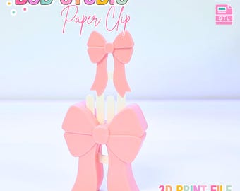 Coquette Bow Paper Clip 3D Print File (STL & 3MF Digital Download)