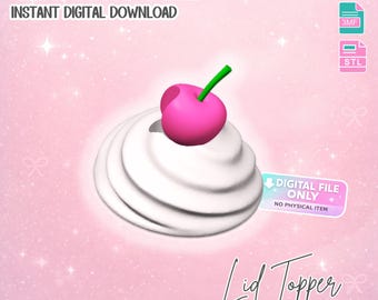 Archivo de impresión 3D para tapa de cereza batida: STL y 3MF para tapa de bebida (descarga digital)