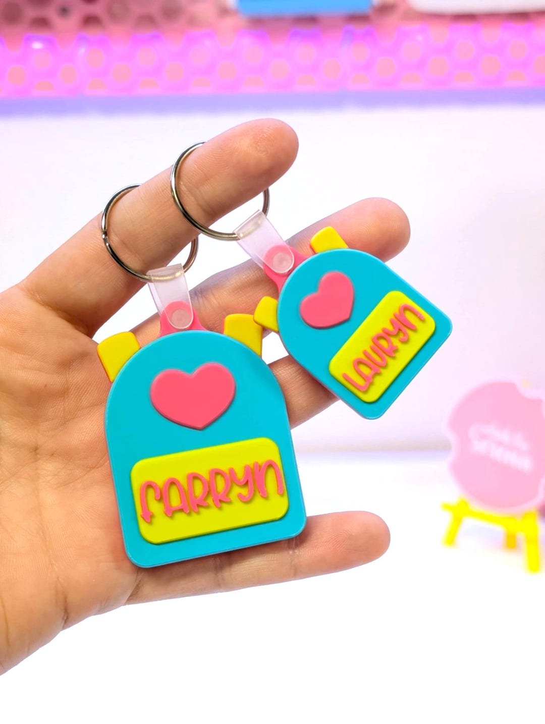 Editable Text Backpack NFC Keychain 3D Print File (STL & 3MF