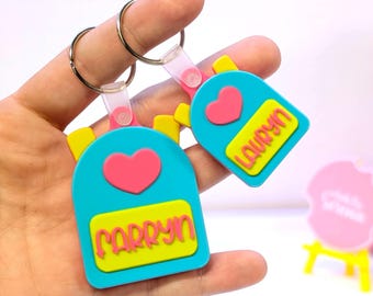 Backpack Keychain STL & 3MF Digital File – Editable Text 3D Print File – Cute Back To School Bag Digital Download