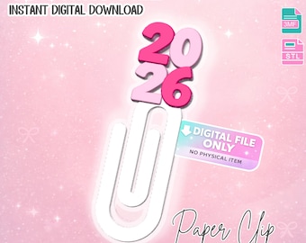 New Year 2026 Paper Clip 3D Print File (STL & 3MF Digital Download)