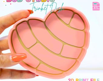 Plato porta objetos con forma de concha de corazón (archivo STL y 3MF) – Organizador de escritorio para impresión 3D (descarga digital)