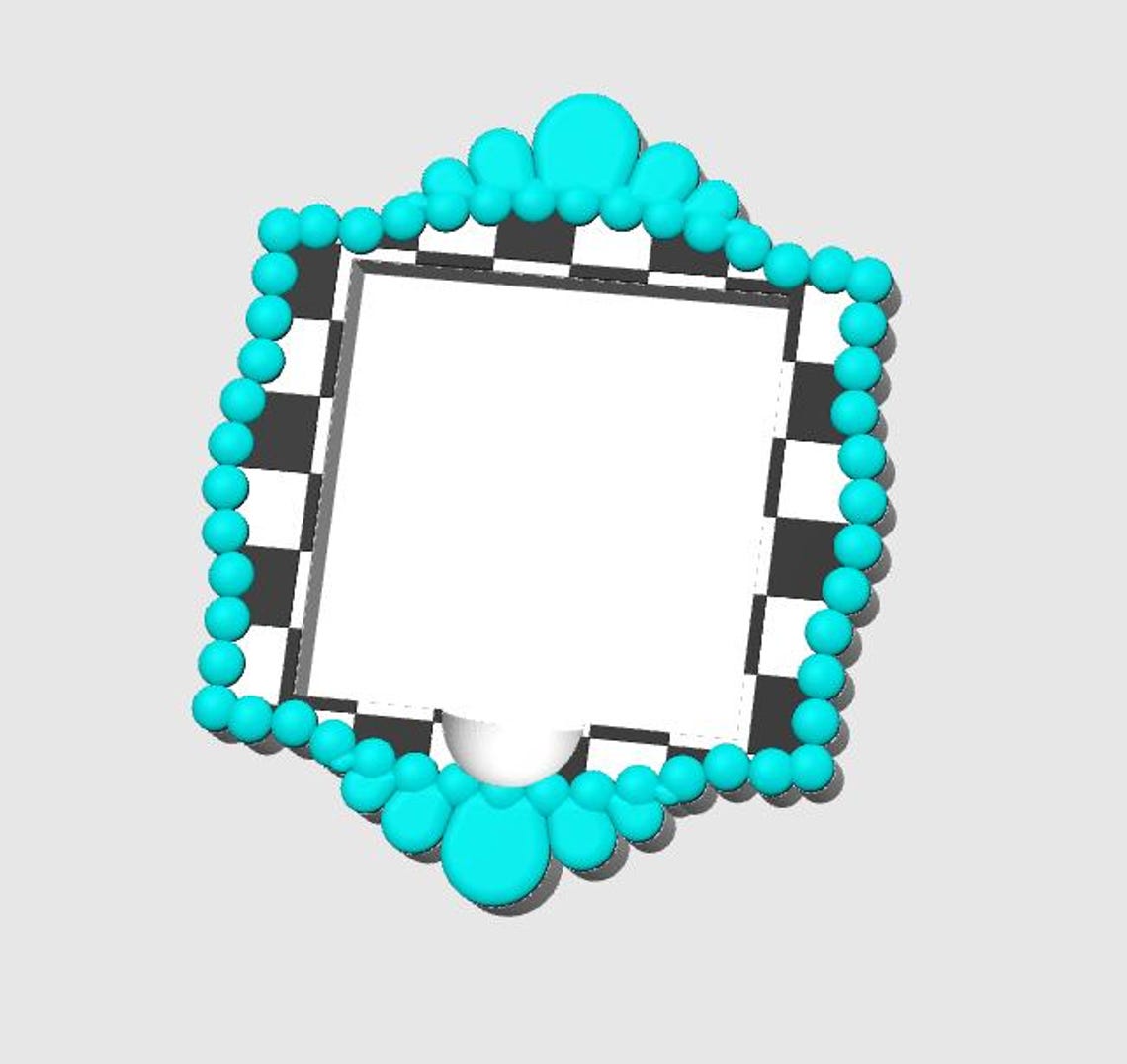 Turquoise Sticky Note Checkered Turquoise Sticky Note Holder 3D Print File: Desk Decor (STL ...