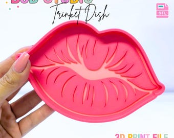 Archivo de impresión 3D de portaobjetos con forma de labios: Organización de escritorio (Descarga digital)