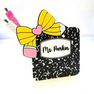 Editable Pencil Bow Pen Holder: 3D Print STL & 3MF File (Digital Download) image 2