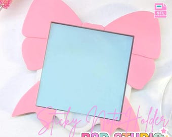 Bow Sticky Note Holder STL + 3MF: Girly Desk Organizer 3D Print File (Digital Download)