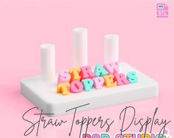 Multi Straw Holder - Straw Topper Display 3D Print File (STL & 3MF Digital Download)