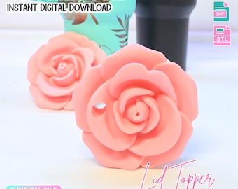 Adorno para vaso de rosa de 40 oz: Impresión 3D en formato STL y archivo 3MF (descarga digital)
