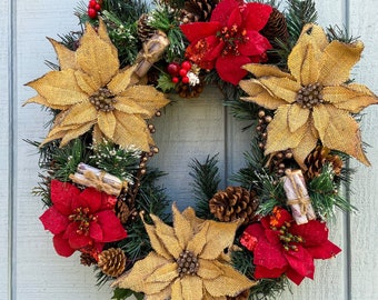Christmas Poinsettia Wreath