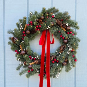 Christmas Farmhouse Wreath, Rustic Christmas Wreath, Christmas Wreath for Front Door, Holiday Wreath, Christmas Wreath, Christmas Decor