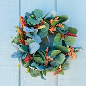 Fall Lambs Ear Wreath, Fall Eucalyptus Wreath, Fall Mini Wreath, Fall Berry Wreath, Autumn Wreath, Fall Farmhouse, Fall Decor