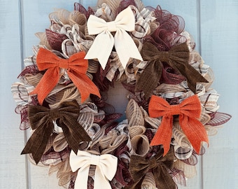 Harvest Bow & Plaid Wreath
