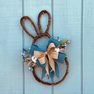 Easter Bunny Wreath, Bunny Shaped Wreath, Easter Wreath, Spring Wreath, Bunny Wreath, Farmhouse Easter